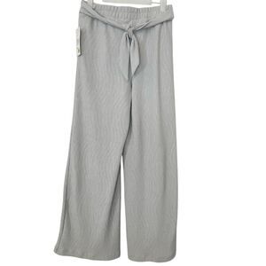 NWT French Laundry Text Knit Tie Waist Textured Palazzo Pants Moon Small